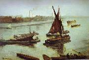 James Abbott Mcneill Whistler Old Battersea Beach oil painting artist
